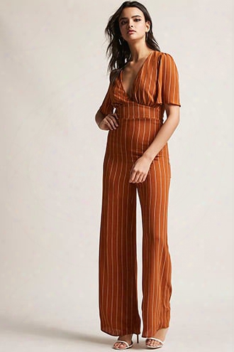 Pinstriped Crepe Jumpsuit