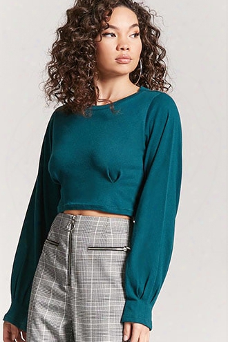 Pleated Balloon-sleeve Top