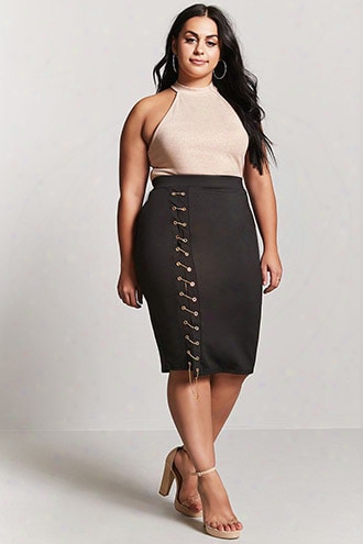 Plus Size Chain Embellished Skirt