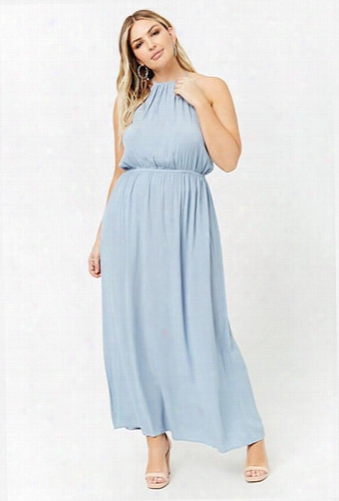 Plus Size High-neck Maxi Dress