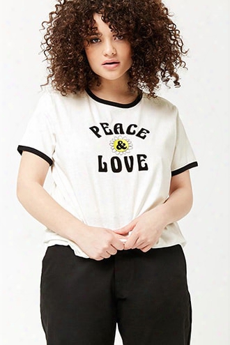 Plus Size Peace & Love Ringer Tee