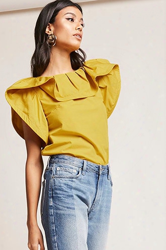 Poplin Dramatic Flounce Top