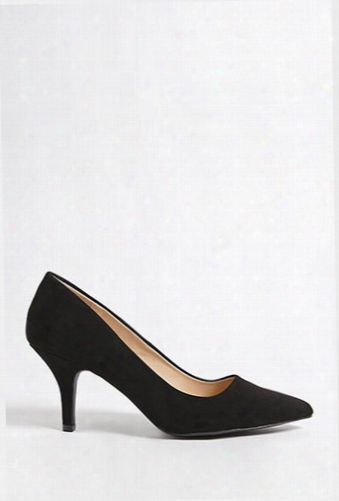 Qupid Pointed Faux Suede Pumps