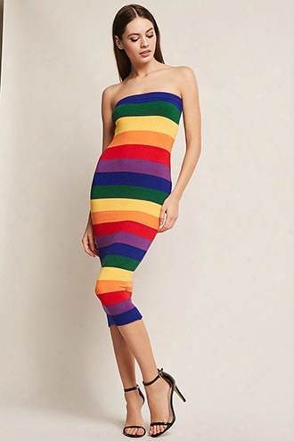 Rainbow Stripe Tube Dress