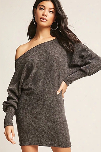 Ribbed Batwing Sweater Dress