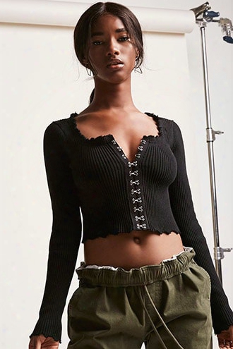 Ribbed High-polish Crop Top