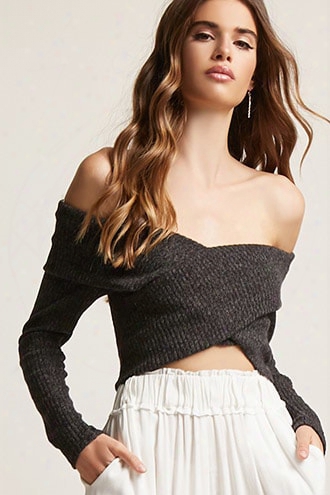 Ribbed Surplice Sweater