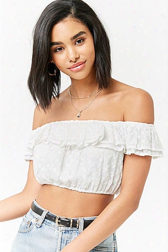 Ruffle Off-tne-shoulder Crop Top