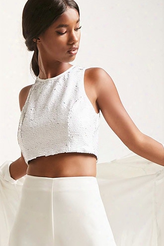 Sequin Cropped Tank Top