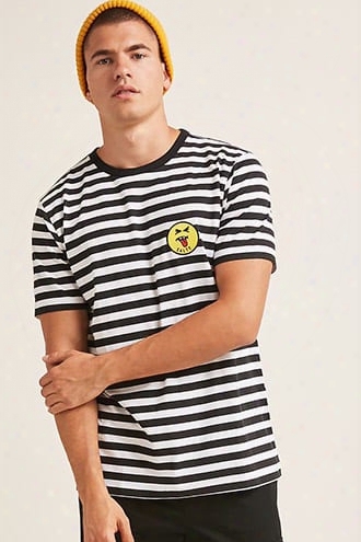 Stripe Salty Face Applique Tee