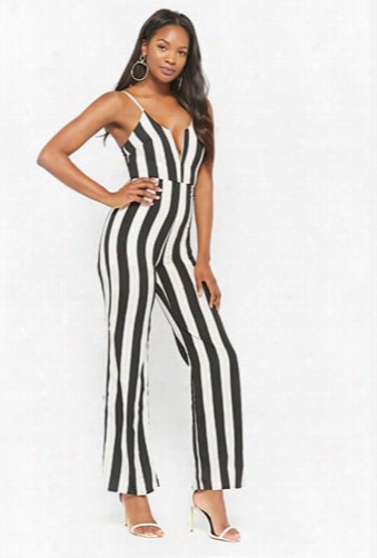 Striped V-wire Jumpsuit