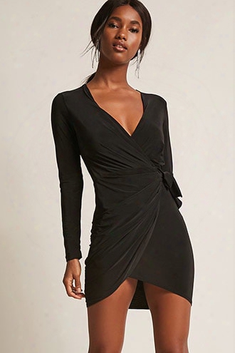 Surplice Wrap Mini Dress