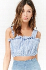 Ruffled Pinstripe Crop Top