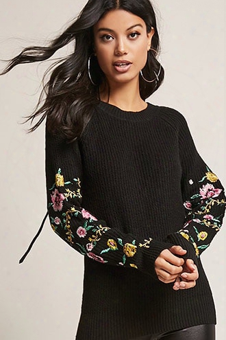 Woven Heart Embroidered Sweater