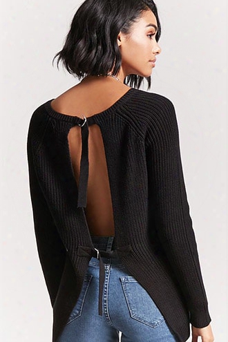 Buckled Open-back Sweater