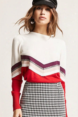 Chevron Sweater-knit Top