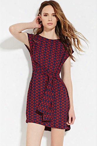 Contemporary Belted Geo Print Dress