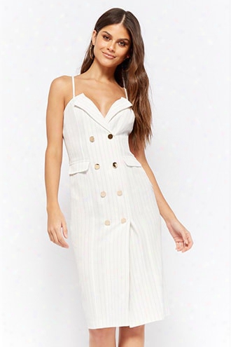 Double-breasted Pinstripe Dress