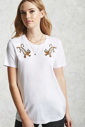 Embroidered Tiger Tee