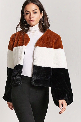 Faux Fur Colorblock Jacket