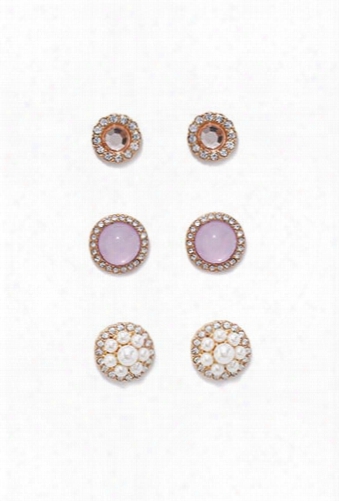 Faux Gem Earring Set