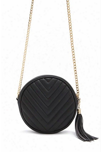 Faux Leather Chevron Crossbody Bag