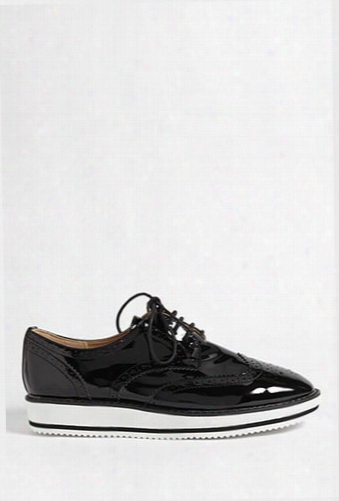 Faux Patent Oxford Sneakers