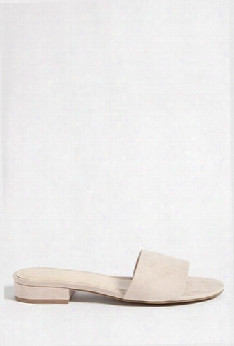 Faux Suede Slide Sandals