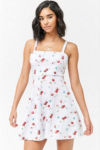 Floral Cutout Fit & Flare Dress