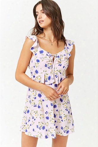 Floral Ruffle-trim Mini Dress