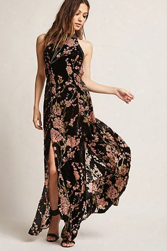 Floral Velvet Maxi Dress