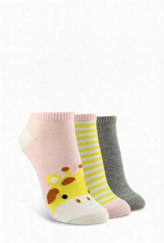 Giraffe Ankle Socks Set - 3 Pack