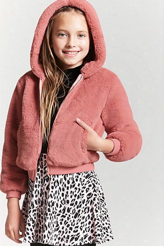 Girls Faux Fur Hooded Jacket (kids)