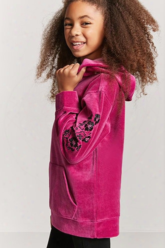 Girls Floral Embroidered Hoodie (kids)