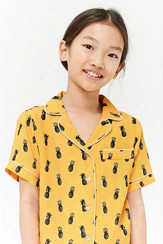Girls Pineapple Print Shirt (kids)