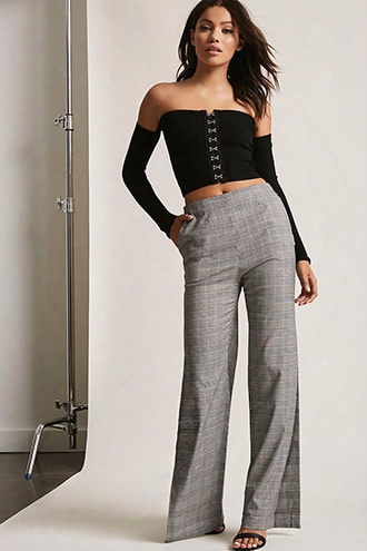 Glen Plaid Side-split Pants