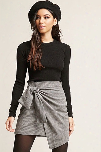 Herringbone Mini Wrap Skirt