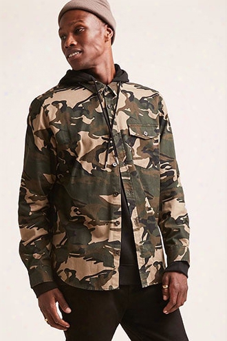 Hooded Camo Cargo Shirt