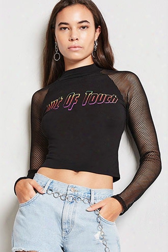 Out Of Touch Mesh-sleeve Top