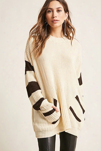 Oversized Stripe-trim Sweateer