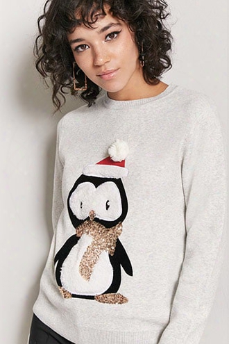 Penguin Graphic Sequin Sweater