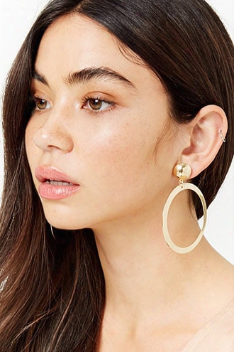 Plated Oval Drop Earrings