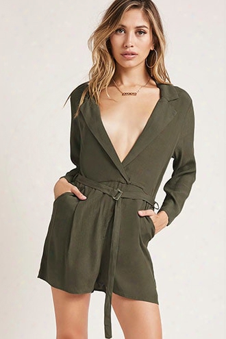 Plunging Belted Romper