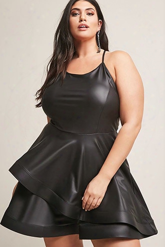 Plus Size Eta Faux Leather Dress