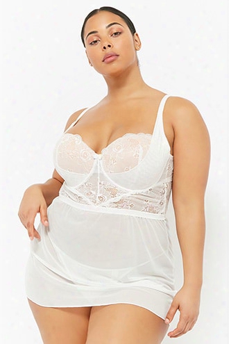 Plus Size Fredericks Of Hollywood Valerie Lace Babydoll