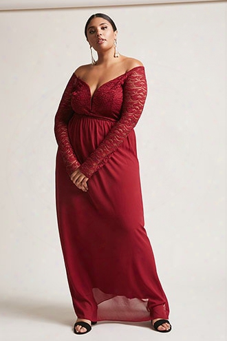 Plus Size Lace And Chiffon Gown