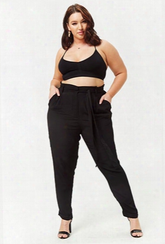 Plus Size Paperbag-waist Pants