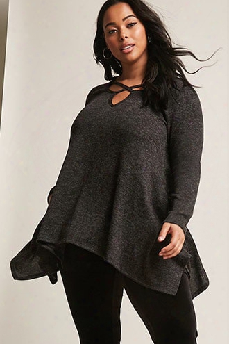 Plus Size Strappy Marled Tunic