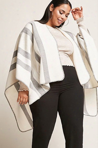 Plus Size Striped Shawl