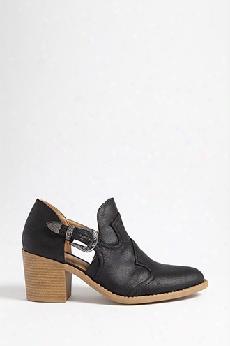 Qupid Faux Leather Side Cutout Boots